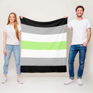 SlipperyJoe's Agender Pride Flag gay gifts LGBTQIA Fleece Blanket