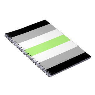 SlipperyJoe's Agender Pride Flag gay gifts LGBTQIA Notebook