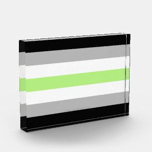 SlipperyJoe's Agender Pride Flag gay gifts LGBTQIA Photo Block