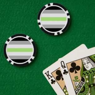 SlipperyJoe's Agender Pride Flag gay gifts LGBTQIA Poker Chips