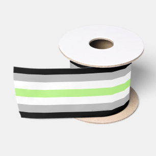 SlipperyJoe's Agender Pride Flag gay gifts LGBTQIA Satin Ribbon