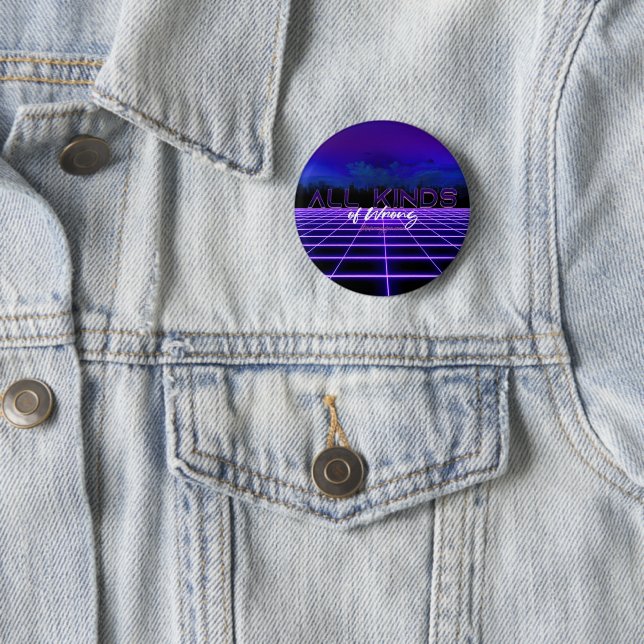 SlipperyJoe's all kinds wrong bold 3D text retro 1 6 Cm Round Badge (In Situ)