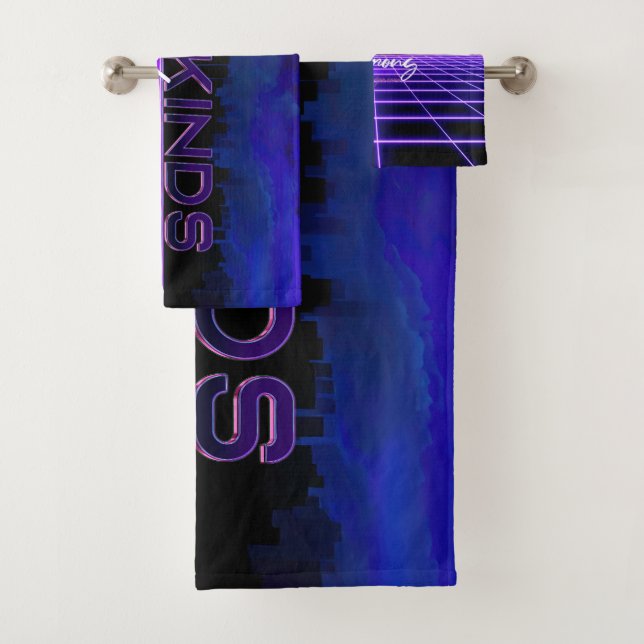 SlipperyJoe's all kinds wrong bold 3D text retro 1 Bath Towel Set (Insitu)