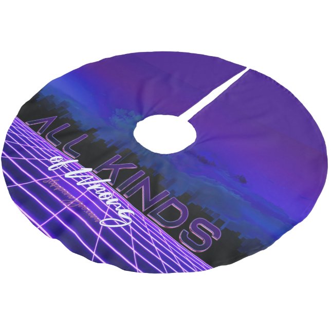 SlipperyJoe's all kinds wrong bold 3D text retro 1 Brushed Polyester Tree Skirt (Angled)
