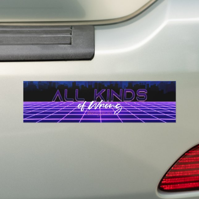 SlipperyJoe's all kinds wrong bold 3D text retro 1 Bumper Sticker (On Car)