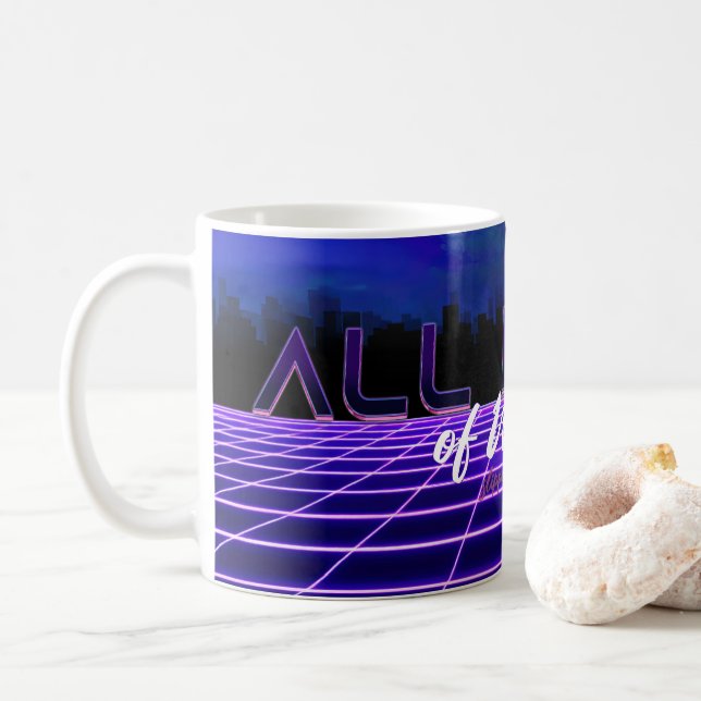 SlipperyJoe's all kinds wrong bold 3D text retro 1 Coffee Mug (With Donut)