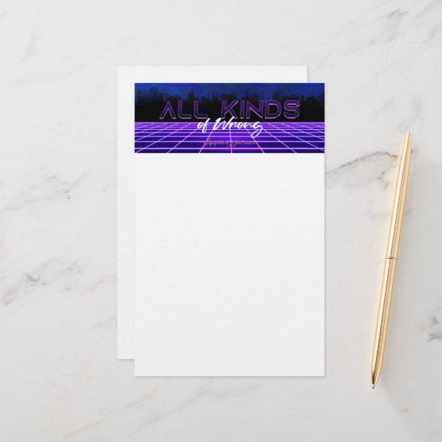SlipperyJoe's all kinds wrong bold 3D text retro 1 Stationery (Front/Back In Situ)