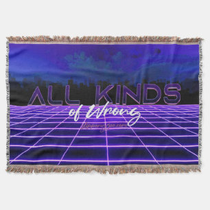 SlipperyJoe's all kinds wrong bold 3D text retro 1 Throw Blanket