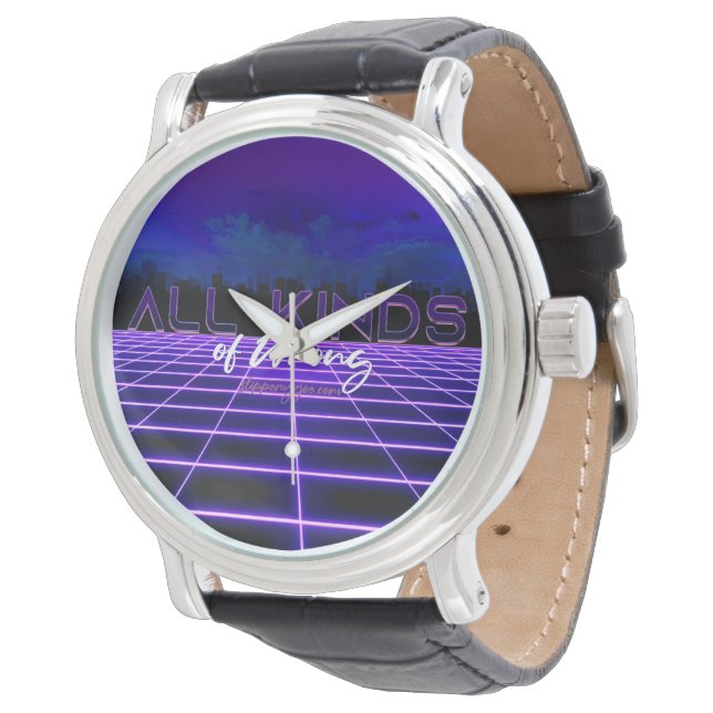 SlipperyJoe's all kinds wrong bold 3D text retro 1 Watch (Angled)