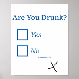 SlipperyJoe's Are You Drunk artistic check boxes g Poster