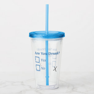 SlipperyJoe's Are You Drunk hammered check boxes c Acrylic Tumbler