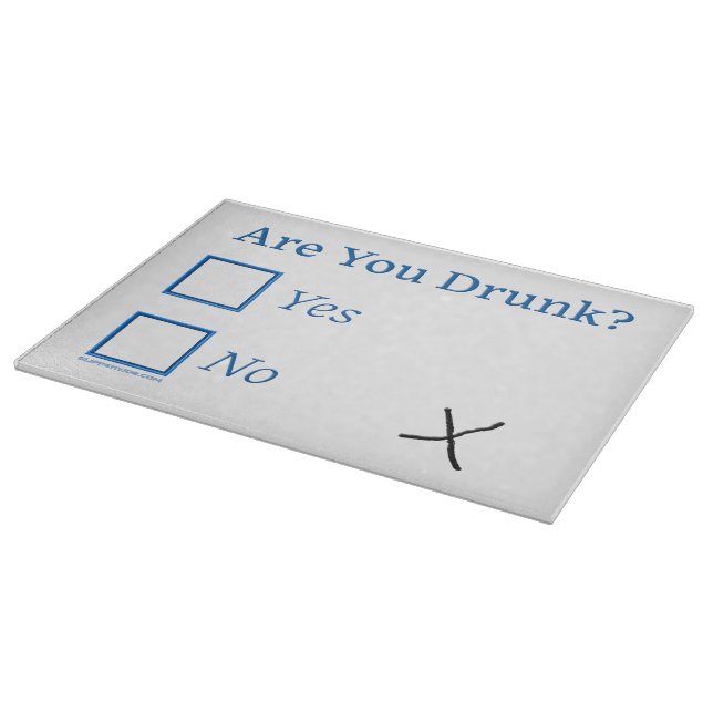 SlipperyJoe's Are You Drunk hammered check boxes c Cutting Board (Corner)
