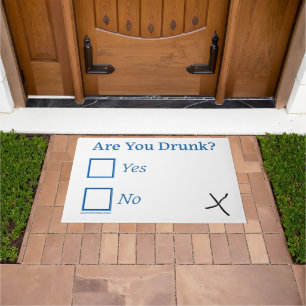 SlipperyJoe's Are You Drunk hammered check boxes c Doormat