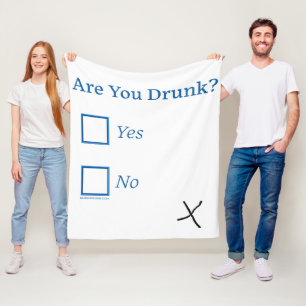 SlipperyJoe's Are You Drunk hammered check boxes c Fleece Blanket