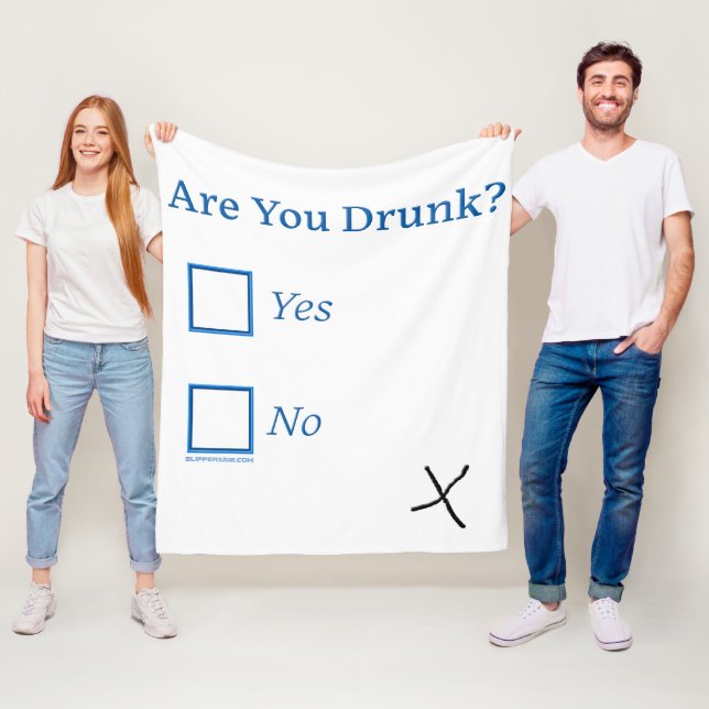 SlipperyJoe's Are You Drunk hammered check boxes c Fleece Blanket (In Situ)