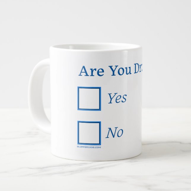SlipperyJoe's Are You Drunk hammered check boxes c Large Coffee Mug (Front Left)
