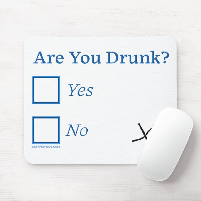 SlipperyJoe's Are You Drunk hammered check boxes c Mouse Mat (With Mouse)