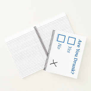 SlipperyJoe's Are You Drunk hammered check boxes c Notebook