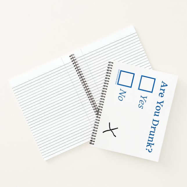 SlipperyJoe's Are You Drunk hammered check boxes c Notebook (Inside)