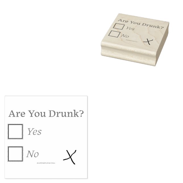 SlipperyJoe's Are You Drunk hammered check boxes c Rubber Stamp (Stamped)