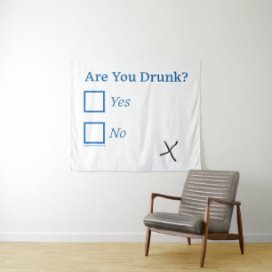 SlipperyJoe's Are You Drunk hammered check boxes c Tapestry