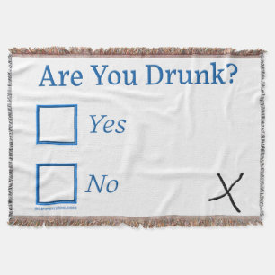 SlipperyJoe's Are You Drunk hammered check boxes c Throw Blanket