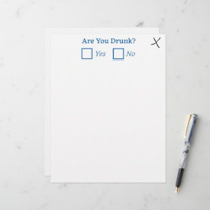 SlipperyJoe's are you drunk humourous slightly sar Custom Letterhead