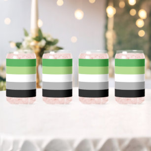 SlipperyJoe's Aromantic Pride Flag gay gifts LGBTQ Can Glass