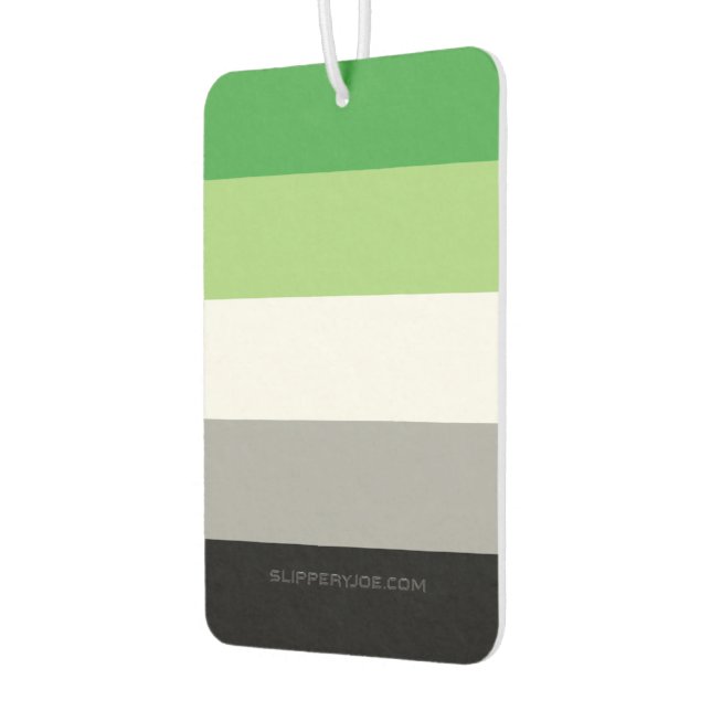SlipperyJoe's Aromantic Pride Flag gay gifts LGBTQ Car Air Freshener (Left)
