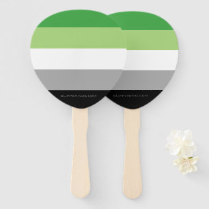 SlipperyJoe's Aromantic Pride Flag gay gifts LGBTQ Hand Fan