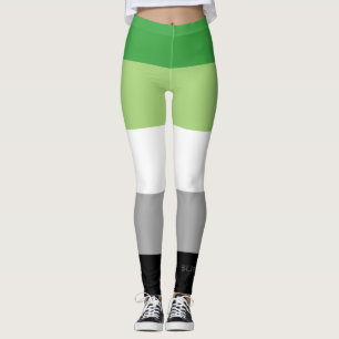 SlipperyJoe's Aromantic Pride Flag gay gifts LGBTQ Leggings