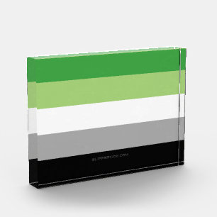 SlipperyJoe's Aromantic Pride Flag gay gifts LGBTQ Photo Block