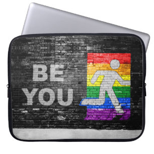 SlipperyJoe's artistic Be You gay pride gifts LGBT Laptop Sleeve