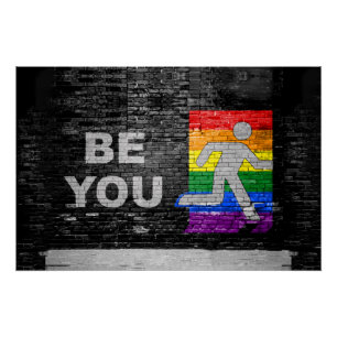 SlipperyJoe's artistic Be You gay pride gifts LGBT Poster