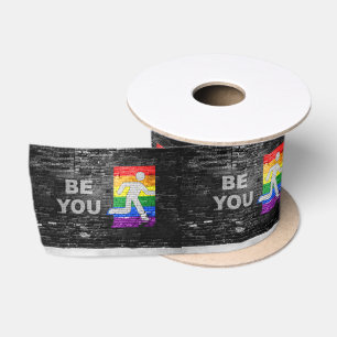 SlipperyJoe's artistic Be You gay pride gifts LGBT Satin Ribbon