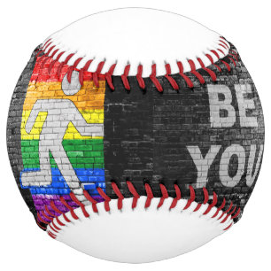 SlipperyJoe's artistic Be You gay pride gifts LGBT Softball
