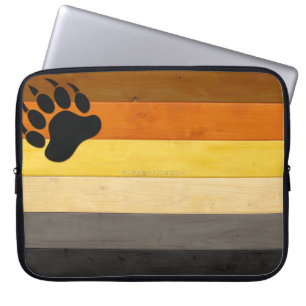 SlipperyJoe's artistic Bear Pride Wood gay gifts B Laptop Sleeve