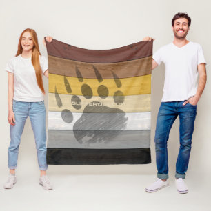 SlipperyJoe's artistic Bear Wood gay gifts Bear Br Fleece Blanket