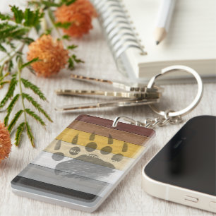 SlipperyJoe's artistic Bear Wood gay gifts Bear Br Key Ring