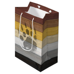 SlipperyJoe's artistic Bear Wood gay gifts Bear Br Medium Gift Bag