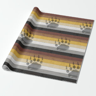 SlipperyJoe's artistic Bear Wood gay gifts Bear Br Wrapping Paper
