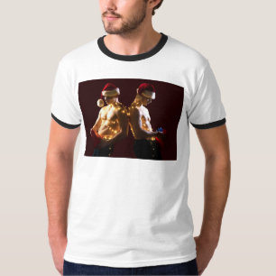 SlipperyJoe's artistic Christmas shirtless men hol T-Shirt