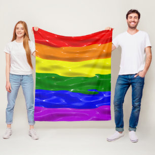 SlipperyJoe's artistic Colorful gay Pride gifts LG Fleece Blanket