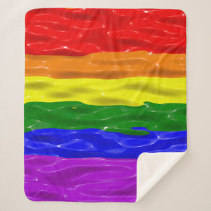 SlipperyJoe's artistic Colorful gay Pride gifts LG Sherpa Blanket