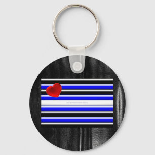 SlipperyJoe's artistic Gay Leather Pride flag gift Key Ring