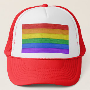 SlipperyJoe's artistic gay pride gifts LGBTQIA woo Trucker Hat