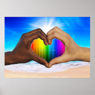 SlipperyJoe's artistic Hearted hands gay pride gif Poster