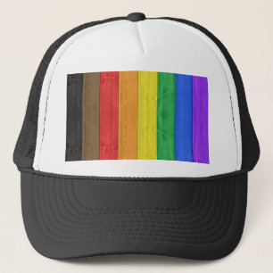 SlipperyJoe's artistic Inclusive gay pride flag wo Trucker Hat
