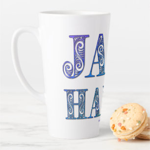 SlipperyJoe's artistic Jazz Hands vibrant colours  Latte Mug