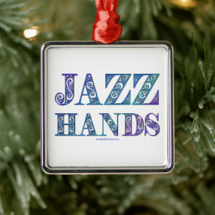 SlipperyJoe's artistic Jazz Hands vibrant colours  Metal Tree Decoration